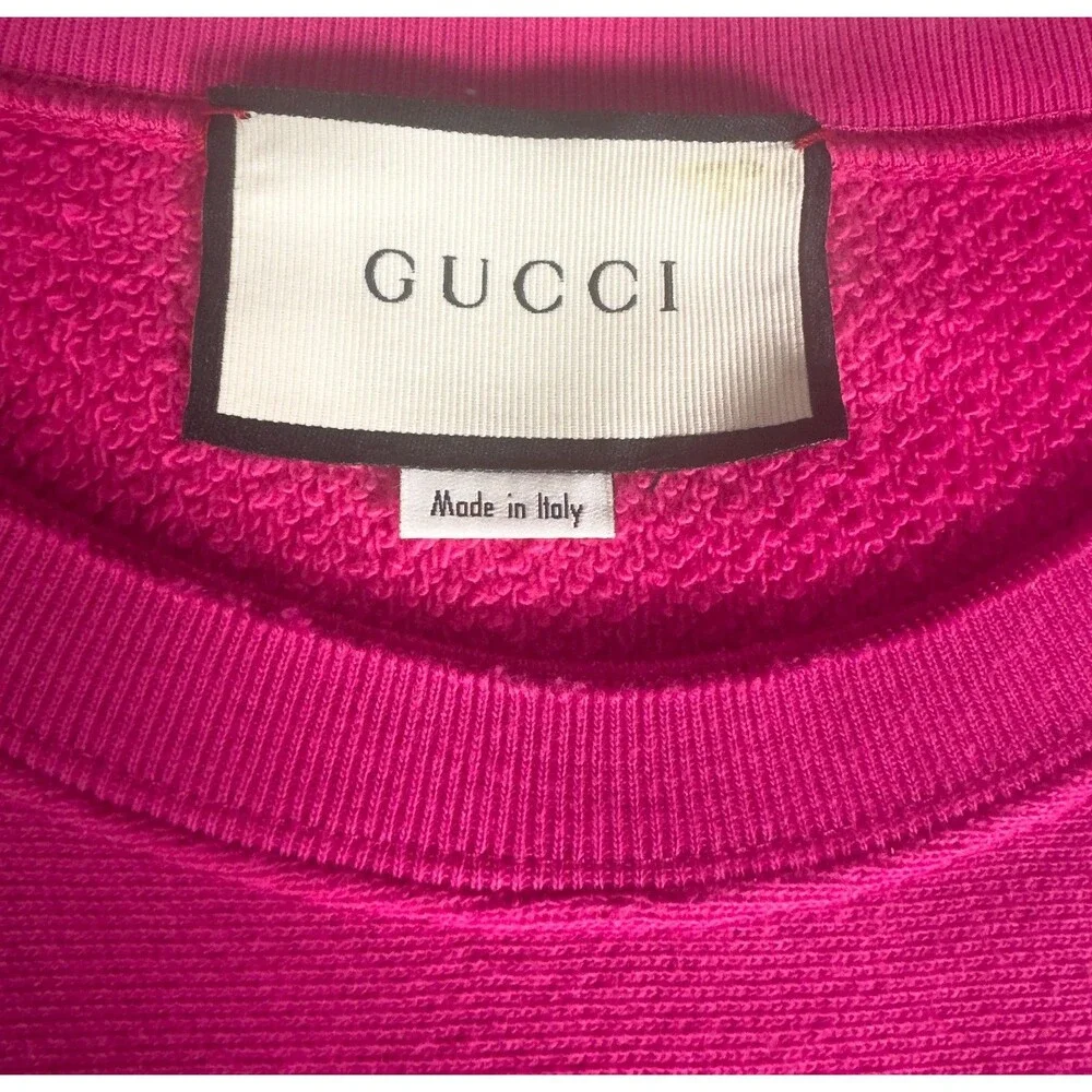 Authentic Gucci Pink Embroidered Teddy Bear Sweater XXXL